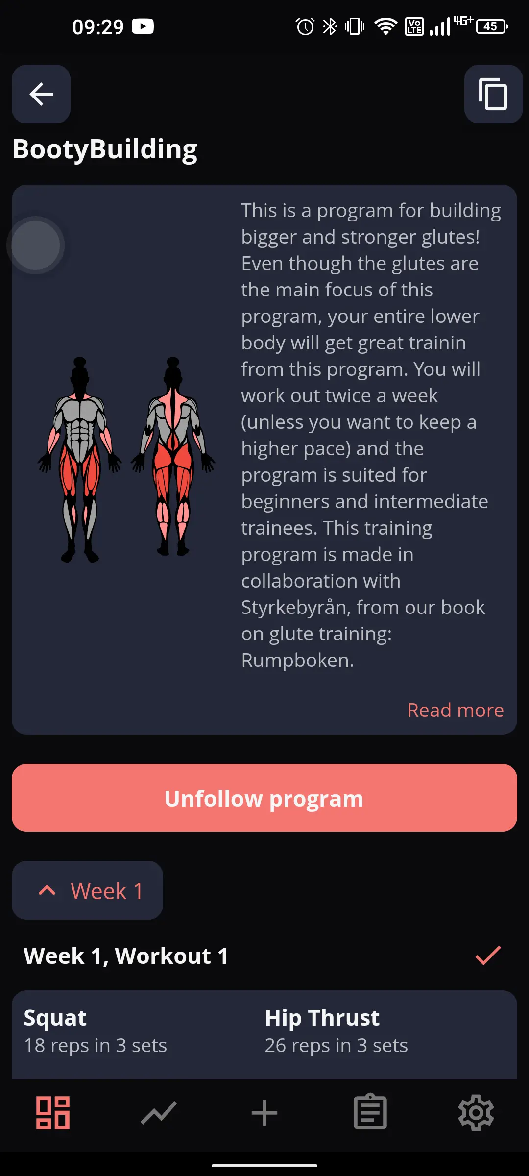 Yesterday I started StrengthLog's Booty Building program! Hopefully I can make my ð pop a bit more ð